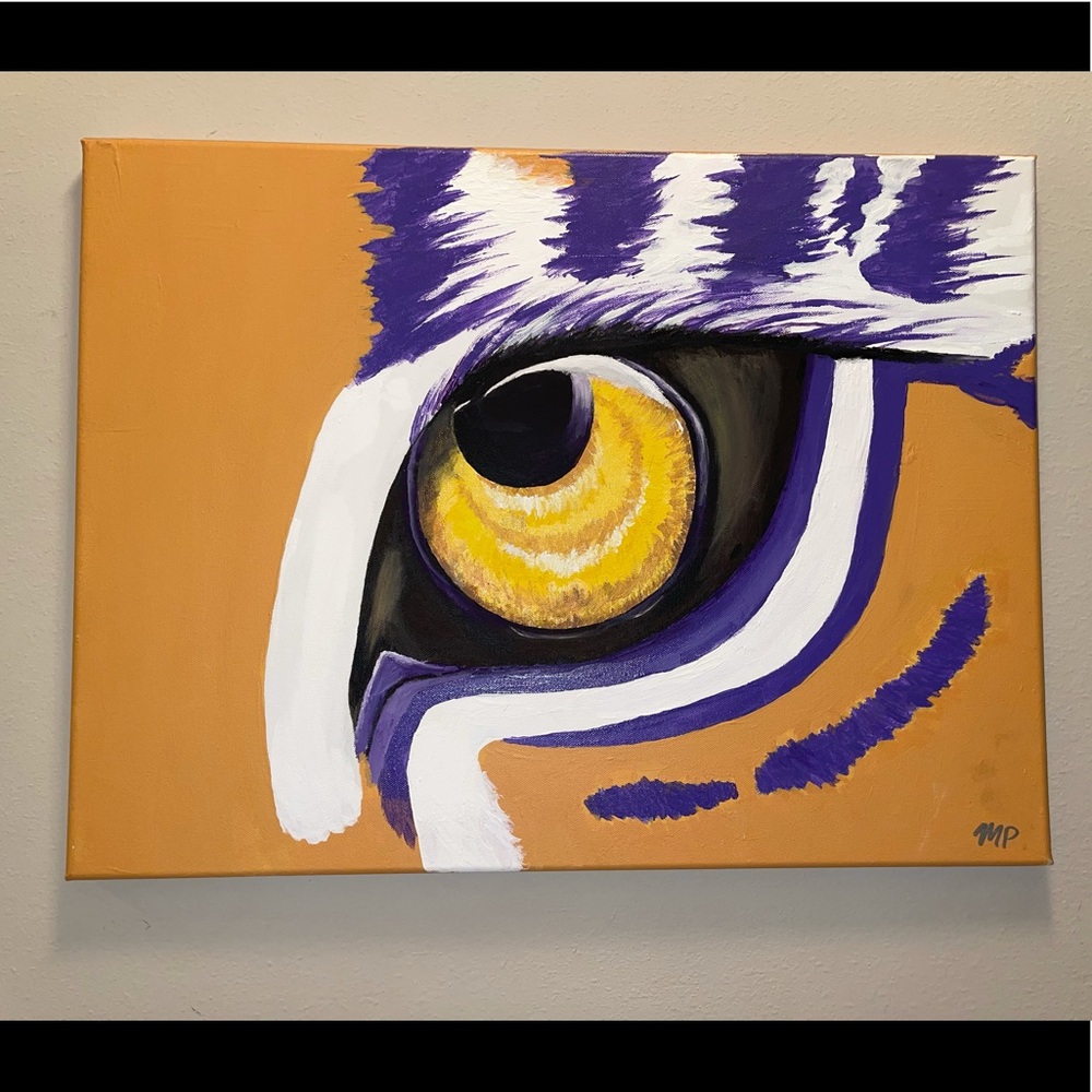 LSU tiger eye painting